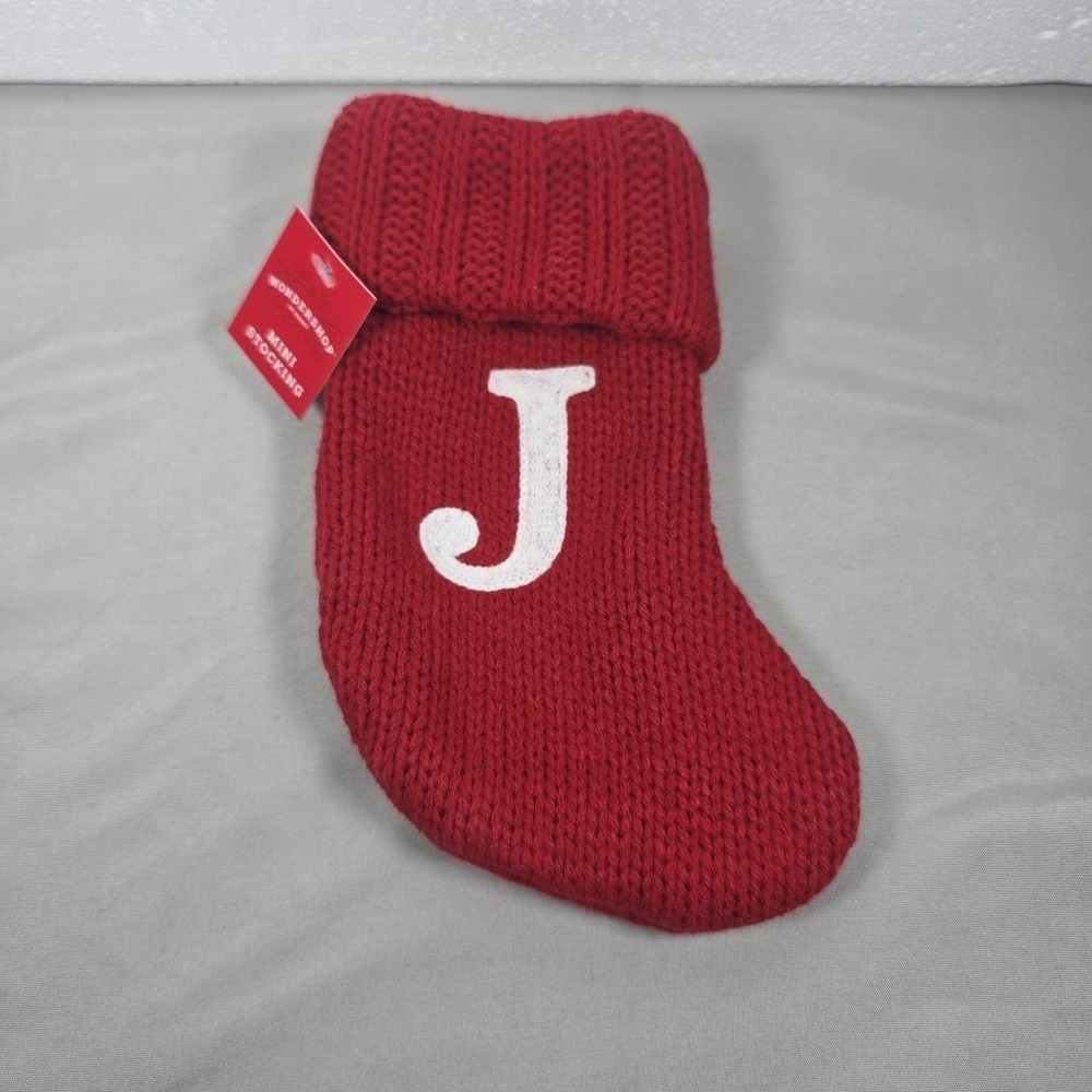 Letter J Wondershop Monogram Mini Christmas Stocking Initial Red Knit Target